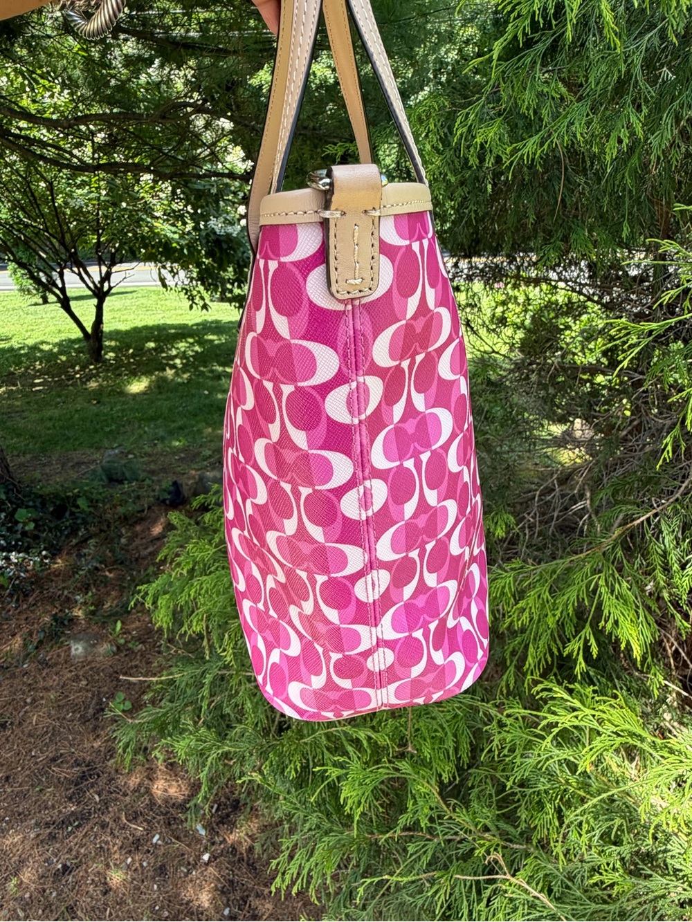 COACH Park Metro Dream C Small Tote F26201 Pink Signature Crossbody NWOT - Picture 9 of 14